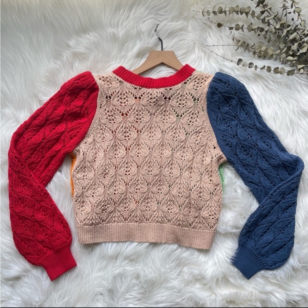 Alice + Olivia Kitty Puff Sleeve Cardigan Sweater S NWT - Picture 9 of 16